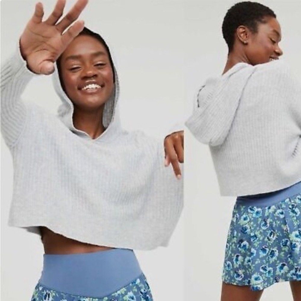 OFFLINE by aerie‎ Ribbed Cropped Sweater Hoodie